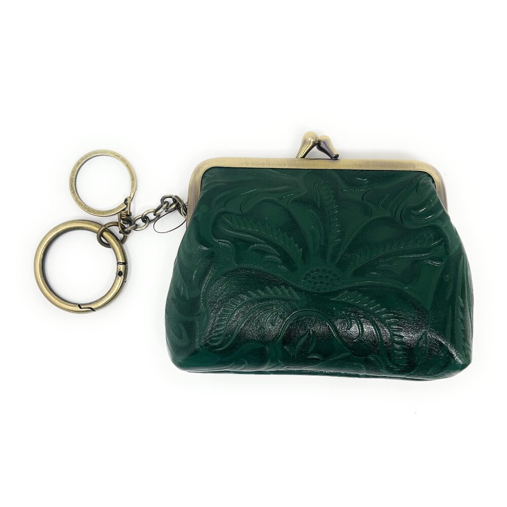 4027 Leather Borse Coin Purse, Large, Soft Green